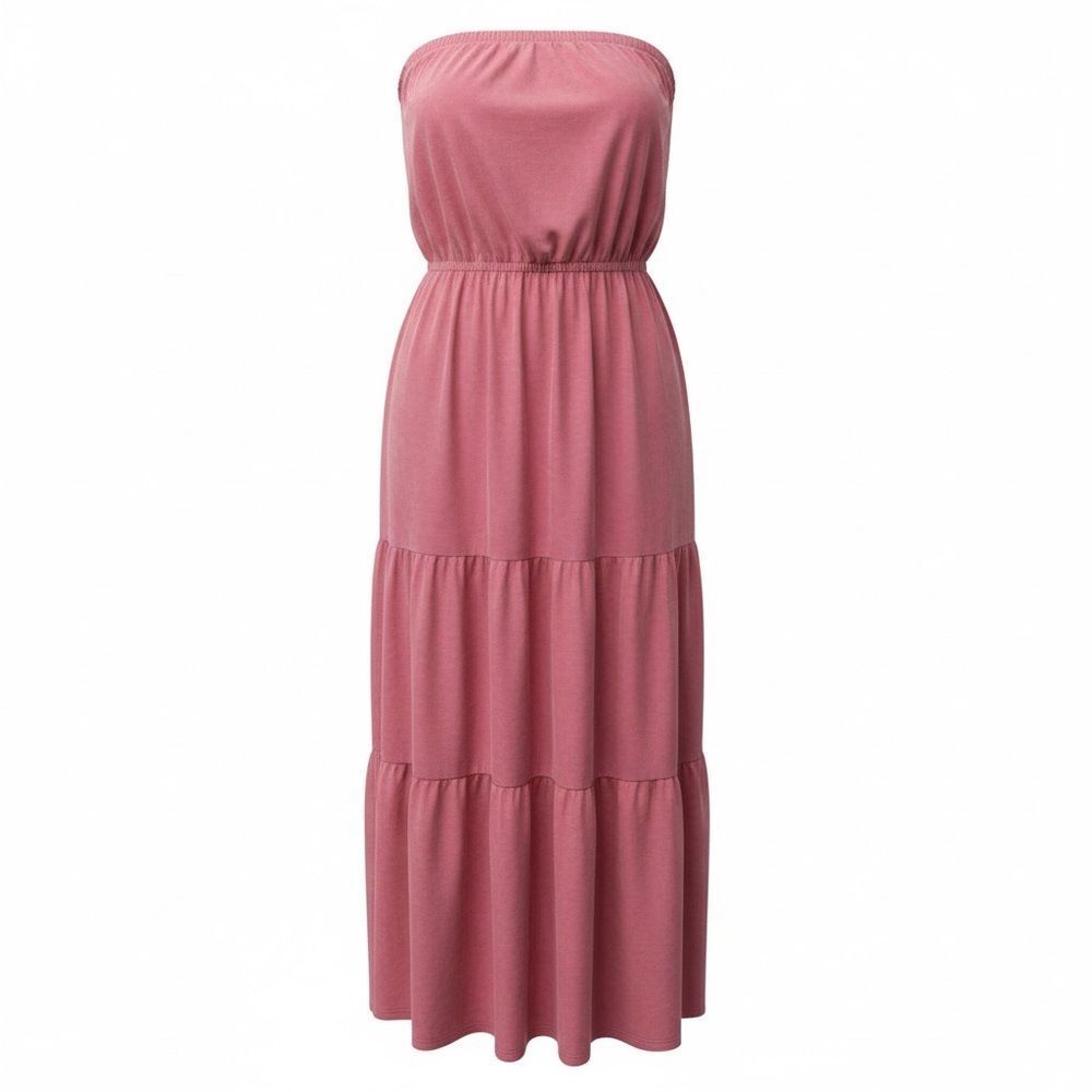NWOT White Burch Black Label Women’s Red Washed Tiered Strapless Maxi Dress- 2XL - Picture 2 of 6